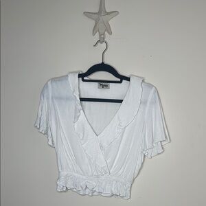 Show Me Your Mumu | White Ruffled Women's Top